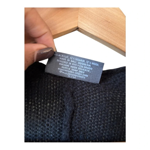 Wooden Ships Wool Blend Poncho Cardigan Knit Women’s Size S/M - Picture 5 of 11